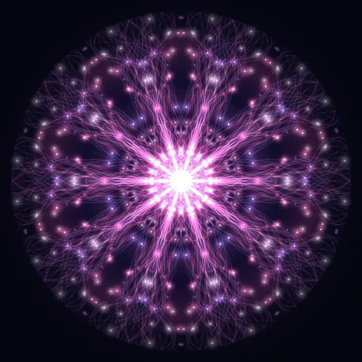 Kaleidoscope artwork generated from the 1221 Hz Mirror frequency