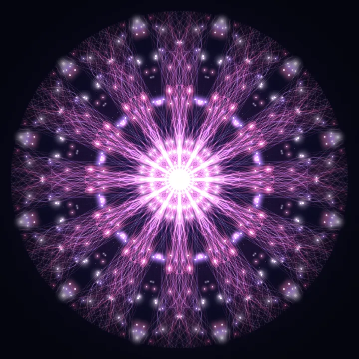 Kaleidoscope artwork generated from the 1222 Hz New Chapter frequency
