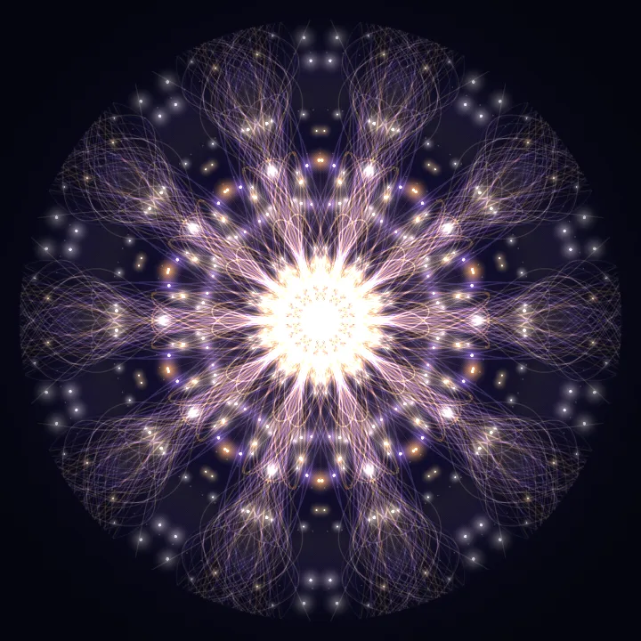 Kaleidoscope artwork generated from the 1234 Hz Step by Step frequency