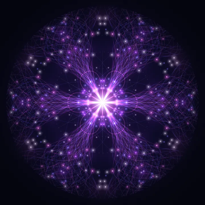 Kaleidoscope artwork generated from the 1313 Hz Growth frequency