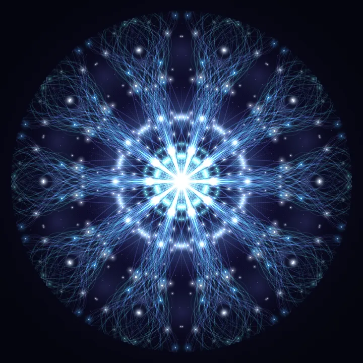 Kaleidoscope artwork generated from the 1414 Hz Build It frequency