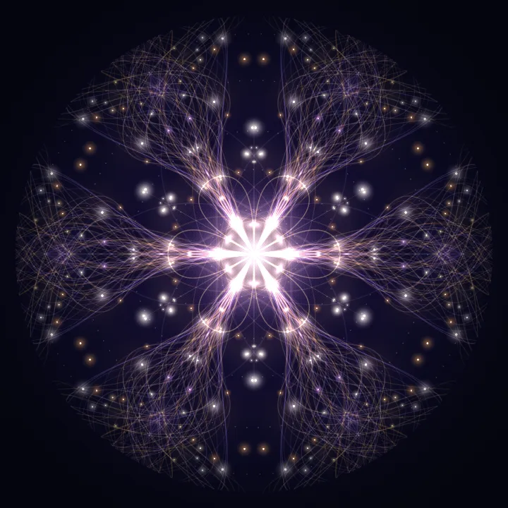 Kaleidoscope artwork generated from the 1717 Hz Intuition frequency