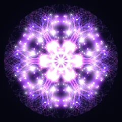 Kaleidoscope artwork generated from the 174 Hz Foundation frequency