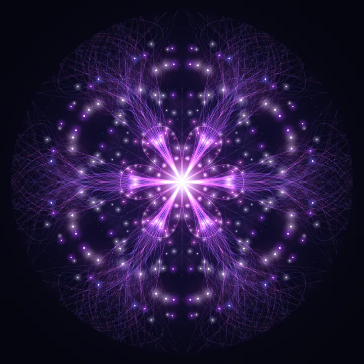 Kaleidoscope artwork generated from the 174 Hz Foundation frequency