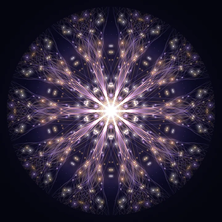Kaleidoscope artwork generated from the 1818 Hz Money Chapter frequency