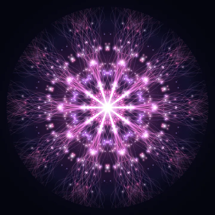 Kaleidoscope artwork generated from the 2121 Hz Positive Balance frequency