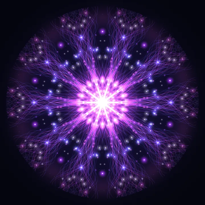 Kaleidoscope artwork generated from the 303 Hz Creative Support frequency