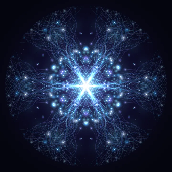 Kaleidoscope artwork generated from the 404 Hz Nothing Missing frequency