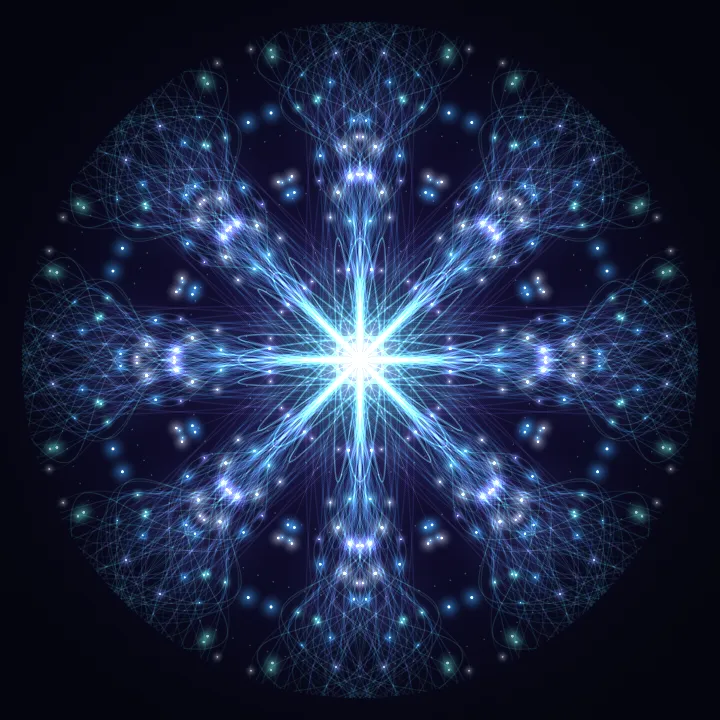 Kaleidoscope artwork generated from the 414 Hz Fresh Start frequency