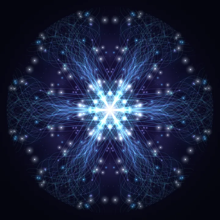 Kaleidoscope artwork generated from the 4444 Hz Solid Ground frequency