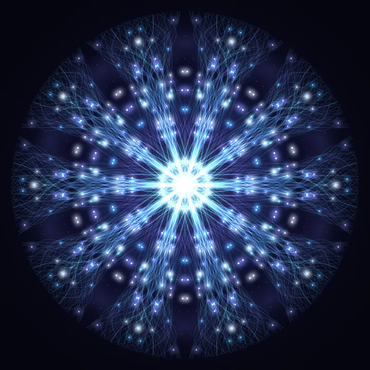 Kaleidoscope artwork generated from the 4545 Hz Steady Change frequency