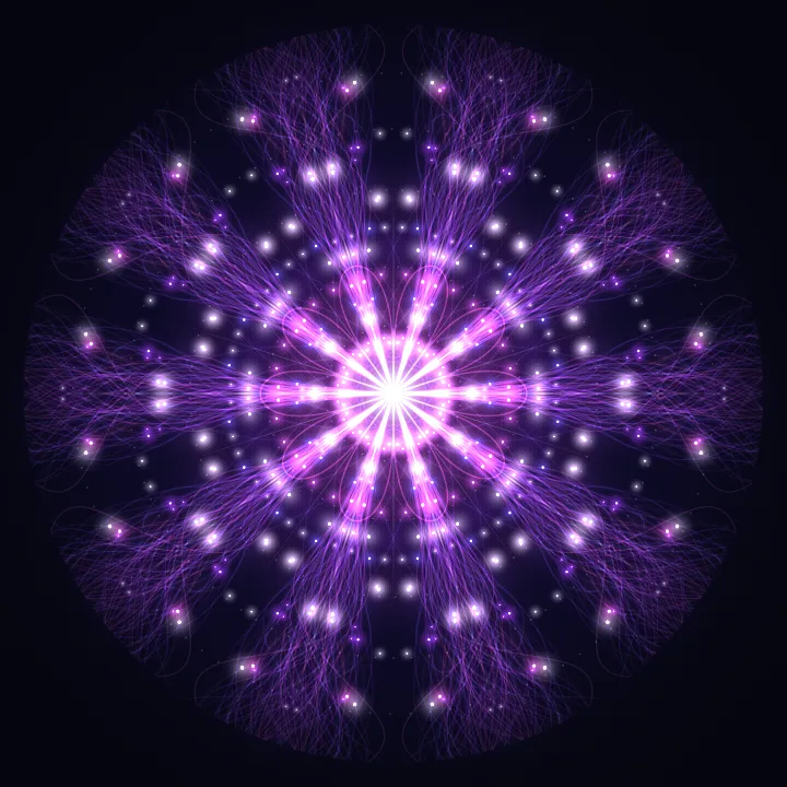 Kaleidoscope artwork generated from the 505 Hz Open Change frequency