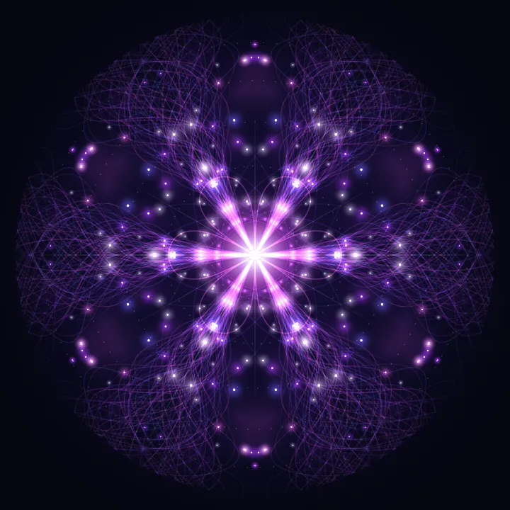 Kaleidoscope artwork generated from the 5555 Hz Transformation frequency