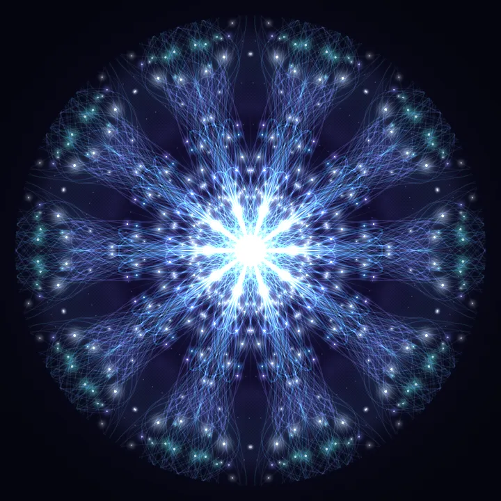 Kaleidoscope artwork generated from the 666 Hz Realignment frequency