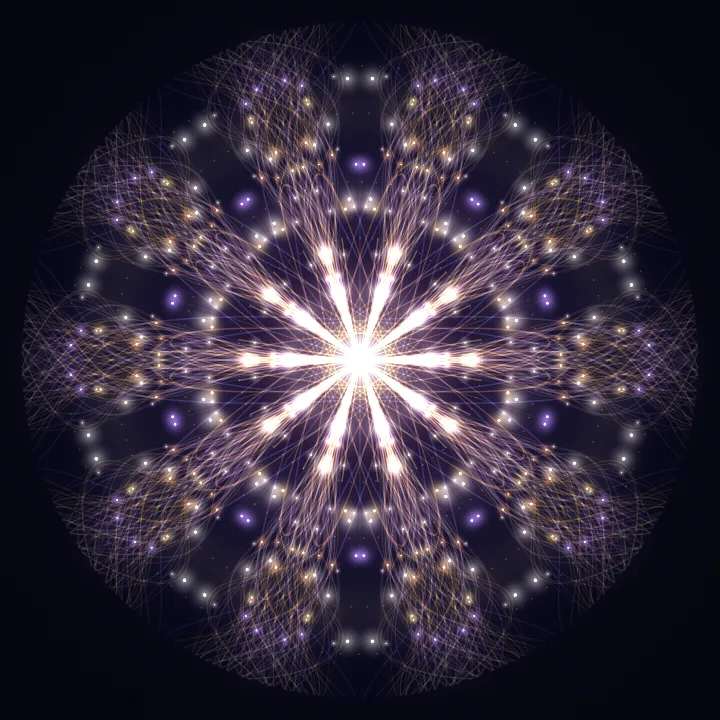 Kaleidoscope artwork generated from the 707 Hz Inner Wisdom frequency