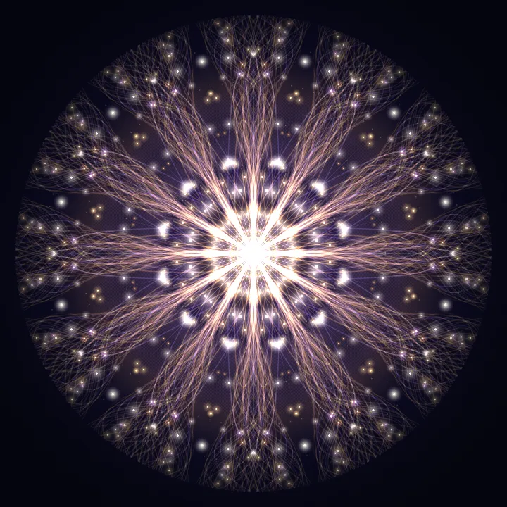 Kaleidoscope artwork generated from the 717 Hz Right Path frequency