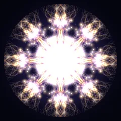 Kaleidoscope artwork generated from the 777 Hz Luck frequency