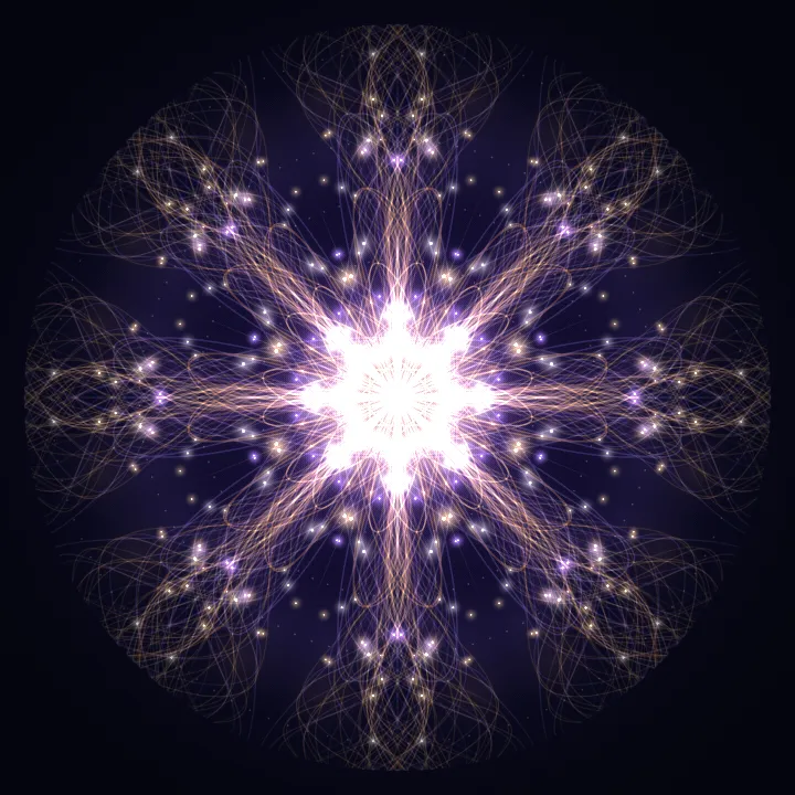 Kaleidoscope artwork generated from the 777 Hz Luck frequency