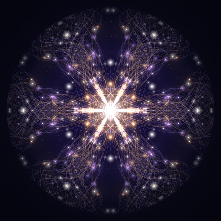 Kaleidoscope artwork generated from the 7777 Hz Big Luck frequency