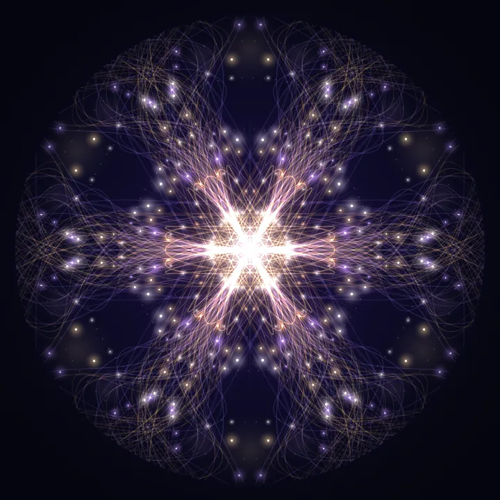 Kaleidoscope artwork generated from the 808 Hz Abundance in Flow frequency