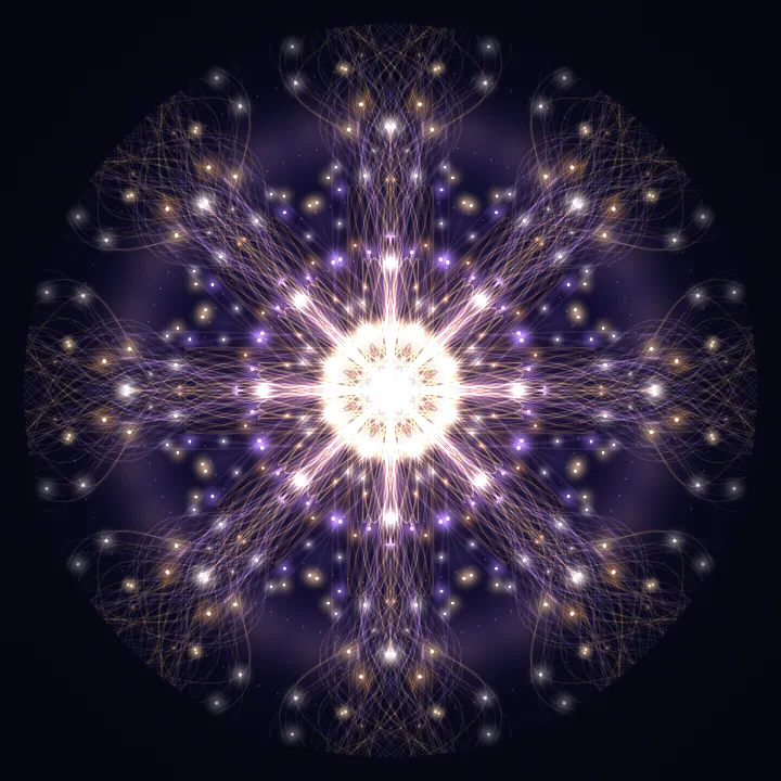 Kaleidoscope artwork generated from the 818 Hz Abundance Cycle frequency