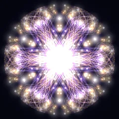 Kaleidoscope artwork generated from the 888 Hz Abundance frequency