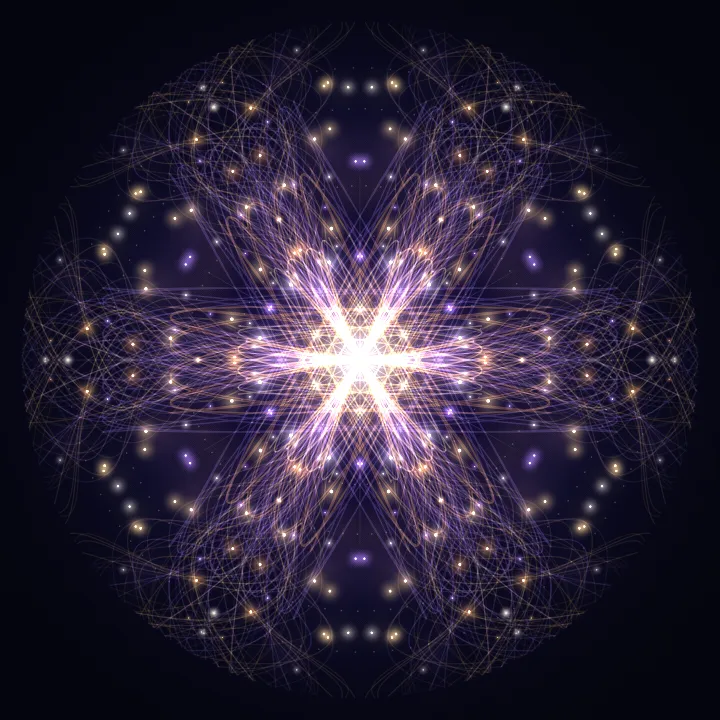 Kaleidoscope artwork generated from the 8888 Hz Overflowing Abundance frequency