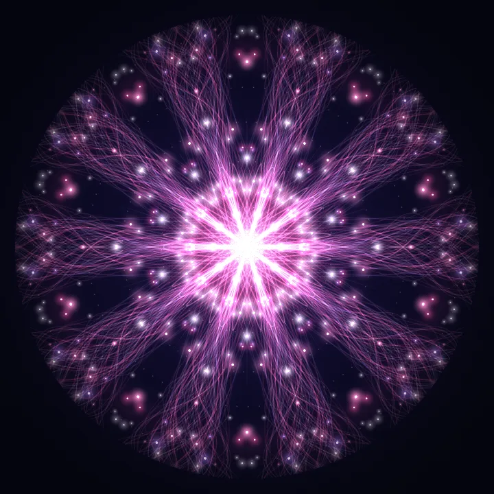 Kaleidoscope artwork generated from the 909 Hz Complete and Open frequency