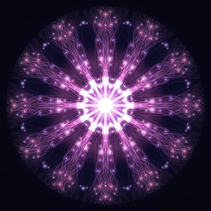 Kaleidoscope artwork generated from the 911 Hz Purpose frequency