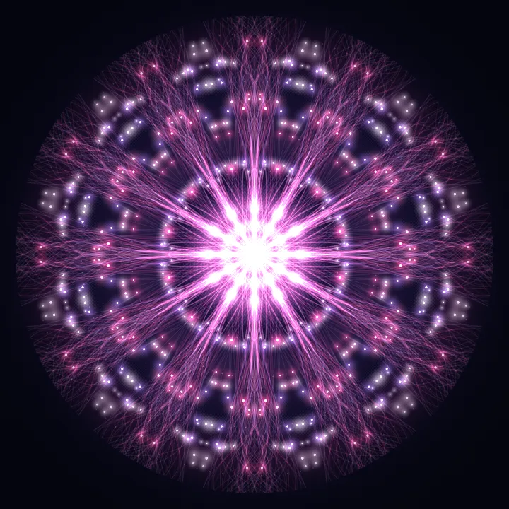 Kaleidoscope artwork generated from the 919 Hz Close and Begin frequency