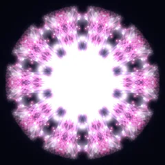 Kaleidoscope artwork generated from the 963 Hz Higher Self frequency