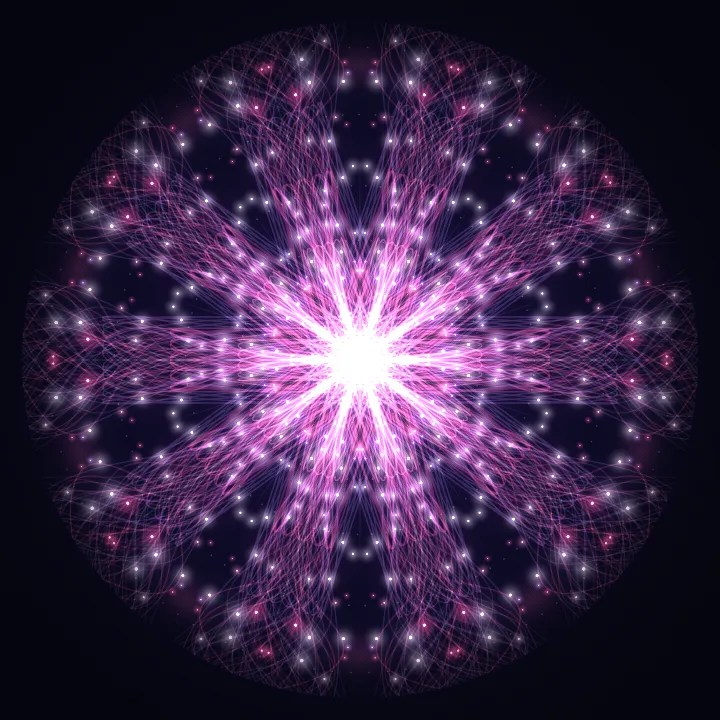 Kaleidoscope artwork generated from the 963 Hz Higher Self frequency