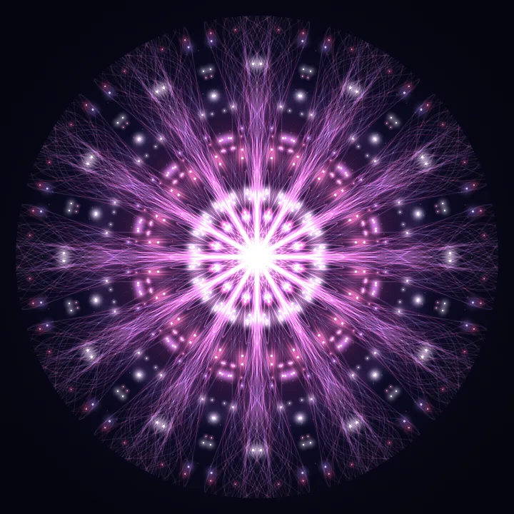 Kaleidoscope artwork generated from the 999 Hz Completion frequency