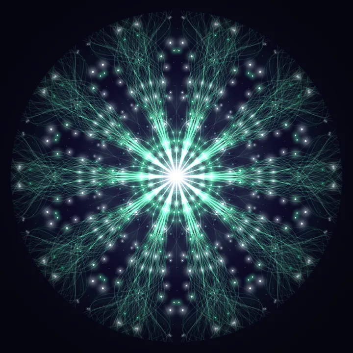 Kaleidoscope artwork generated from the Heart chakra 639 Hz frequency