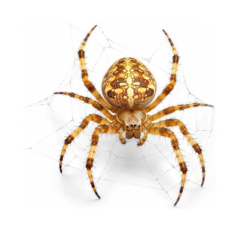 A golden orb-weaver spider on its web
