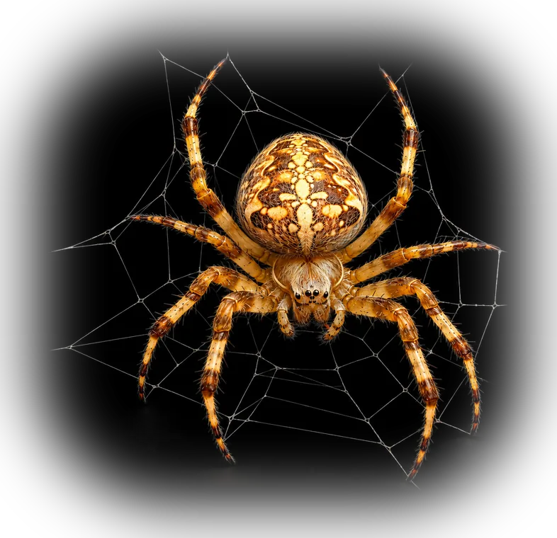 A golden orb-weaver spider on its web