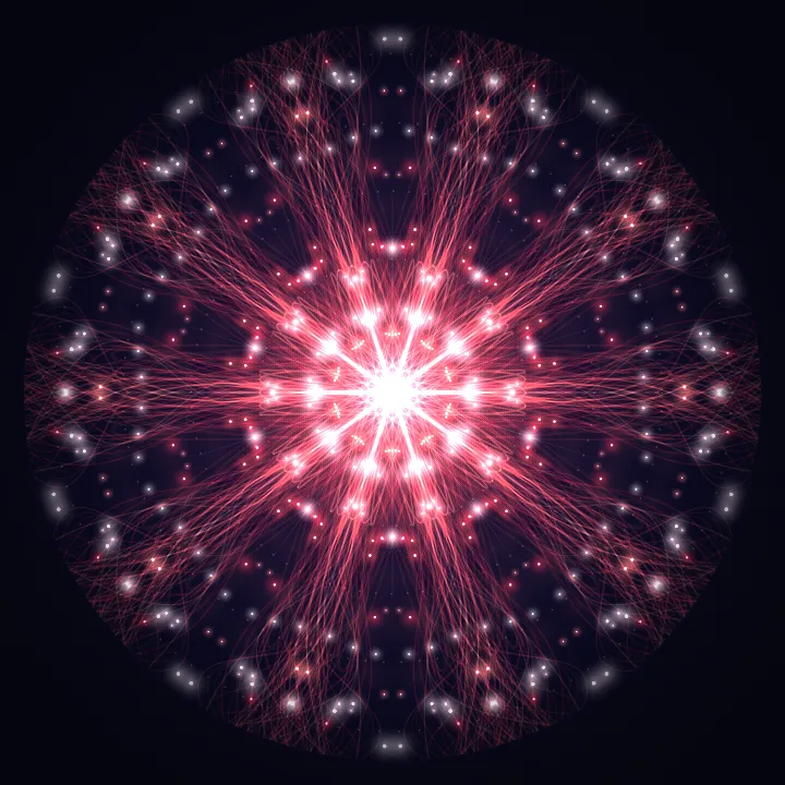 Kaleidoscope artwork generated from the Root chakra 396 Hz frequency
