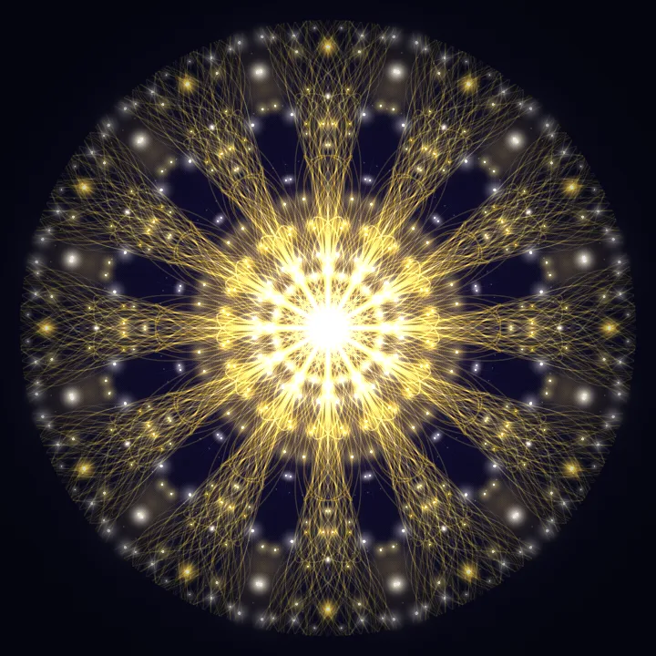 Kaleidoscope artwork generated from the Solar plexus chakra 528 Hz frequency