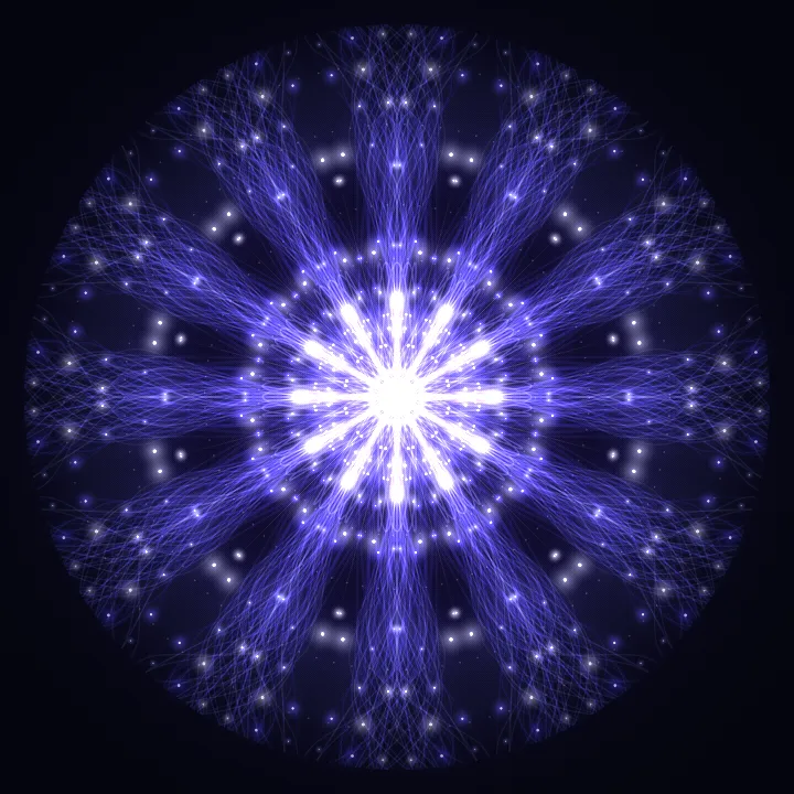 Kaleidoscope artwork generated from the Third eye chakra 852 Hz frequency