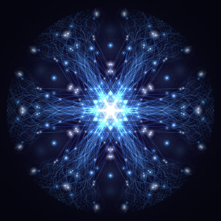 Kaleidoscope artwork generated from the Throat chakra 741 Hz frequency
